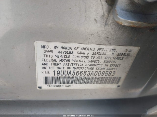 2003 ACURA TL 19UUA56663A009583 Photo 8
