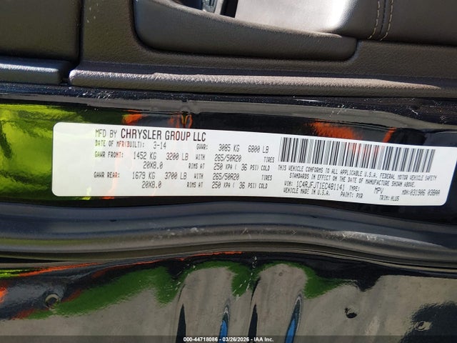 Jeep Grand Cherokee Summit 2014 1C4RJFJT1EC481141 Image 9