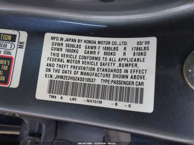 2010 HONDA INSIGHT JHMZE2H52AS010537 Photo 8