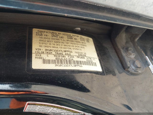 2007 NISSAN VERSA 3N1BC11EX7L389911 Photo 8