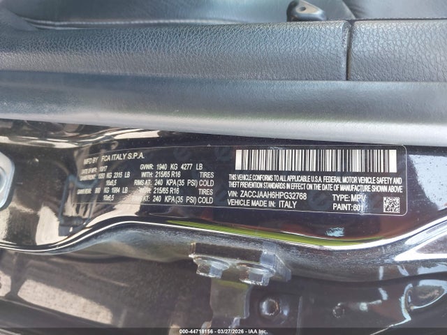 Aukcja sprzedaży 2017 Jeep Renegade Sport Fwd, vin: ZACCJAAH6HPG32768, numer aukcji: 44718156