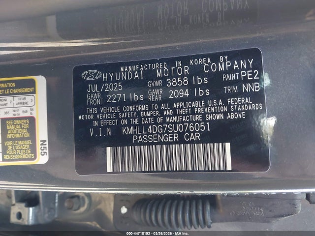Aukcja sprzedaży 2025 Hyundai Elantra Se, vin: KMHLL4DG7SU076051, numer aukcji: 44718192