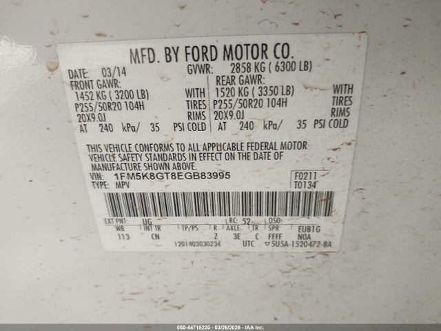 1FM5K8GT8EGB83995 Ford EXPLORER SPORT