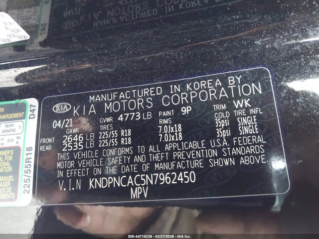 Продаж на аукціоні авто 2022 Kia Sportage Ex, vin: KNDPNCAC5N7962450, номер лоту: 44718236