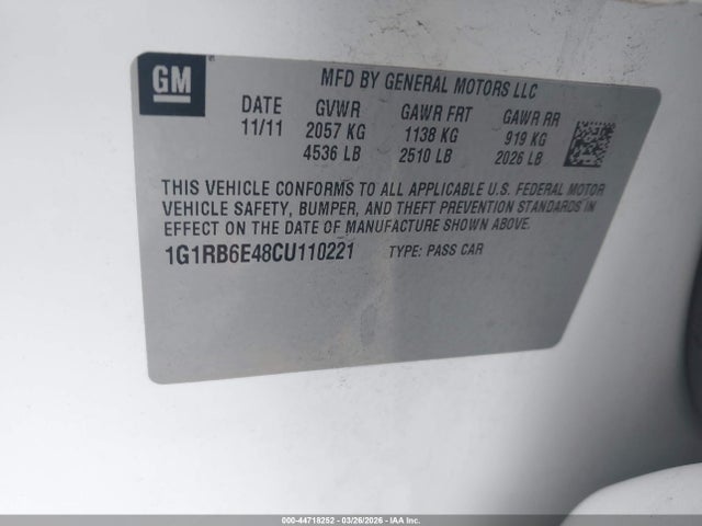 2012 CHEVROLET VOLT 1G1RB6E48CU110221 Photo 8