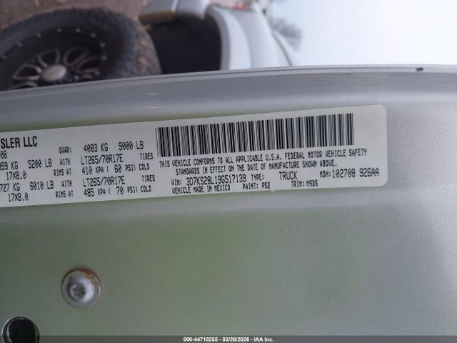 Продаж на аукціоні авто 2009 Dodge Ram 2500 Slt, vin: 3D7KS28L19G517139, номер лоту: 44718255