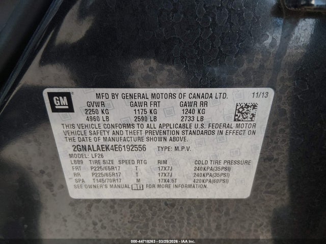 Chevrolet EQUINOX LS 2014 2GNALAEK4E6192556 Image 9