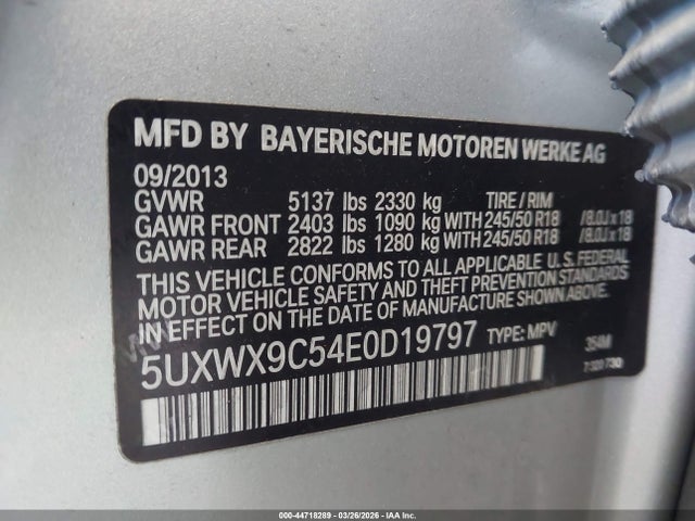 2014 BMW X3 5UXWX9C54E0D19797 Photo 8