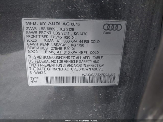 2015 AUDI Q7 WA1DGAFEXFD031239 Photo 8