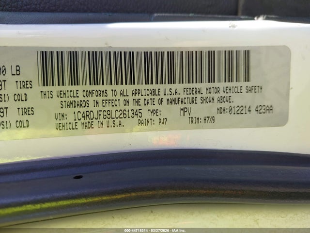 2020 DODGE DURANGO 1C4RDJFG9LC261345 Photo 8