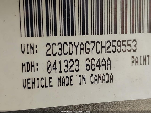 2012 DODGE CHALLENGER 2C3CDYAG7CH259553 Photo 8