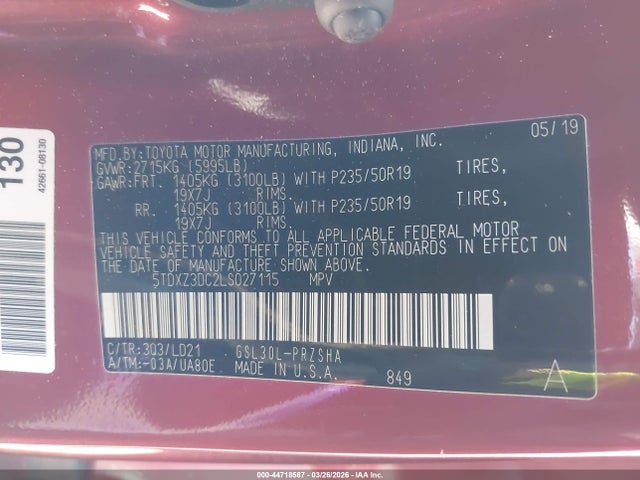 2020 TOYOTA SIENNA 5TDXZ3DC2LS027115 Photo 8