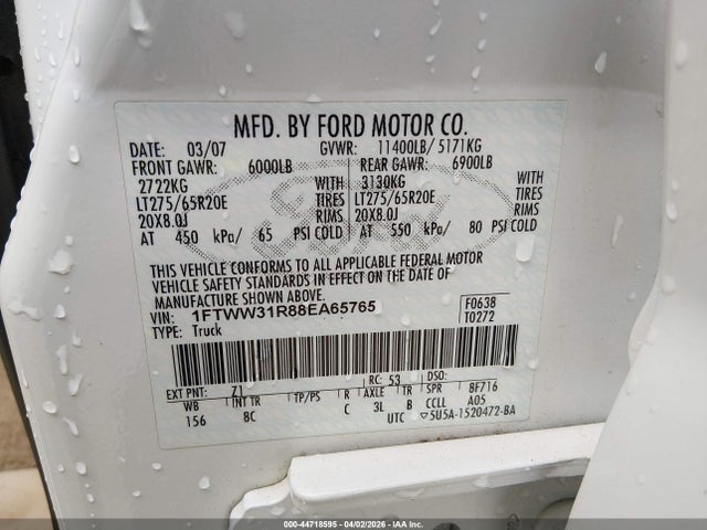 Aukcja sprzedaży 2008 Ford F-350 Fx4/harley-davidson/king Ranch/lariat/xl/xlt, vin: 1FTWW31R88EA65765, numer aukcji: 44718595