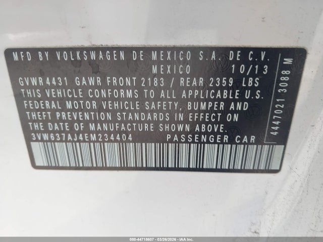 2014 VOLKSWAGEN JETTA HYBRID 3VW637AJ4EM234404 Photo 8