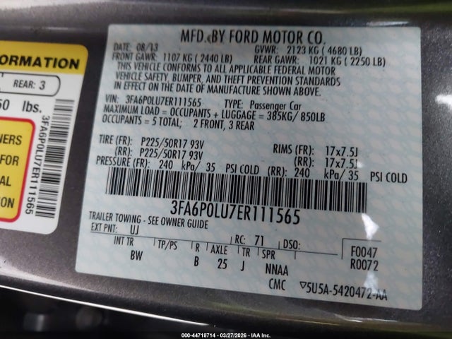Ford Fusion Hybrid Se 2014 3FA6P0LU7ER111565 Image 9