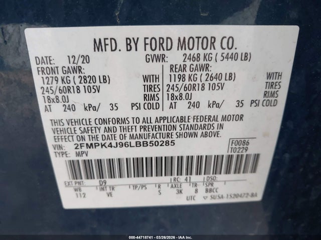 2020 FORD EDGE 2FMPK4J96LBB50285 Photo 8