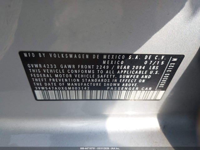 2016 VOLKSWAGEN GOLF GTI 3VW547AUXGM003142 Photo 8