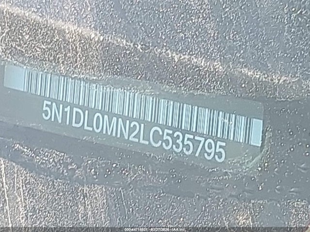 44718821 :رقم المزاد ، 5N1DL0MN2LC535795 vin ، 2020 Infiniti Qx60 Luxe مزاد بيع