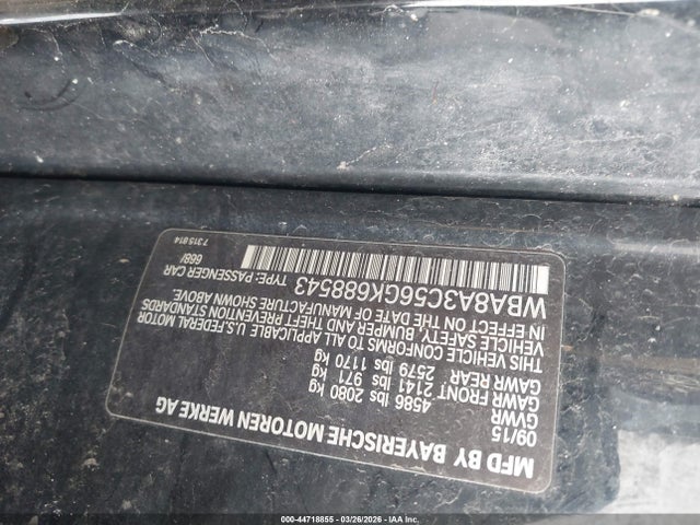 44718855 :رقم المزاد ، WBA8A3C56GK688543 vin ، 2016 Bmw 320i Xdrive مزاد بيع