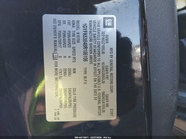 2008 CADILLAC ESCALADE 1GYFK63848R106106 Photo 8