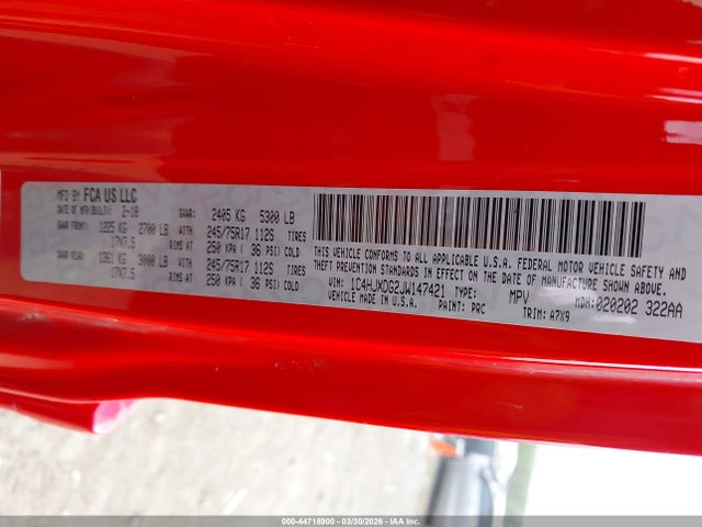 1C4HJXDG2JW147421 Jeep Wrangler Unlimited Sport S 4x4