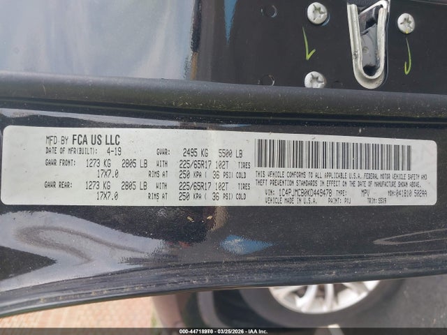 2019 JEEP CHEROKEE 1C4PJMCB0KD449478 Photo 8