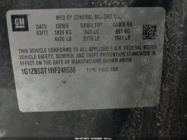 1G1ZB5ST1HF248538 Chevrolet MALIBU LS