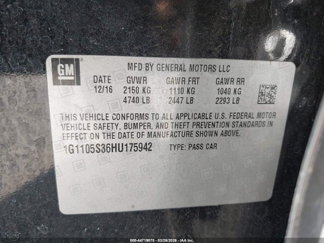1G1105S36HU175942 Chevrolet IMPALA 1LT