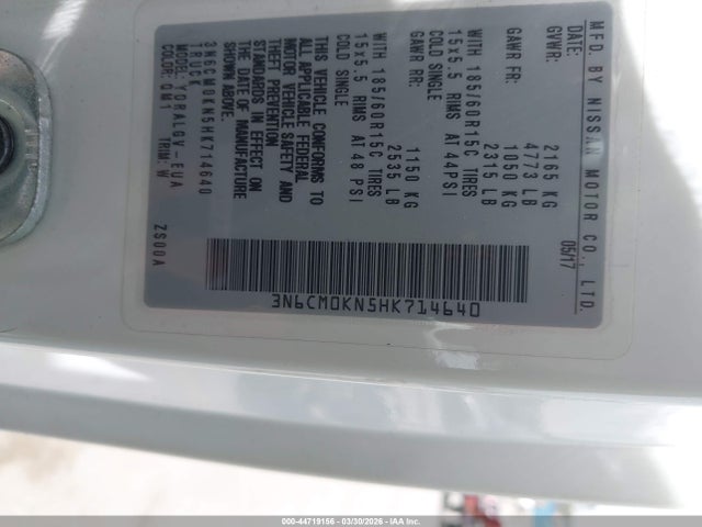 Nissan NV200 SV 2017 3N6CM0KN5HK714640 Image 9