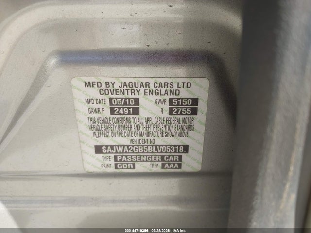 2011 JAGUAR XJ SAJWA2GB5BLV05318 Photo 8