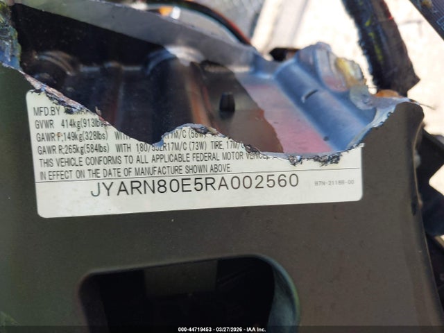 JYARN80E5RA002560 Yamaha Mtm890