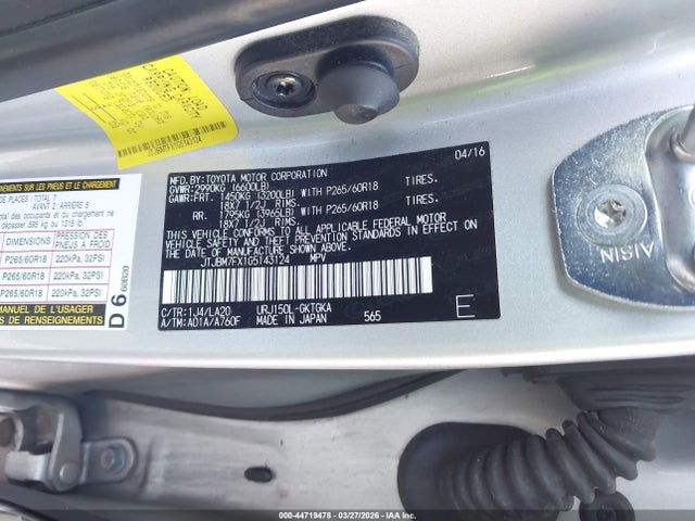 Продаж на аукціоні авто 2016 Lexus Gx 460, vin: JTJBM7FX1G5143124, номер лоту: 44719478