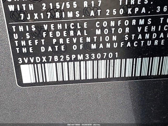 Aukcja sprzedaży 2023 Volkswagen Taos 1.5t S, vin: 3VVDX7B25PM330701, numer aukcji: 44719584