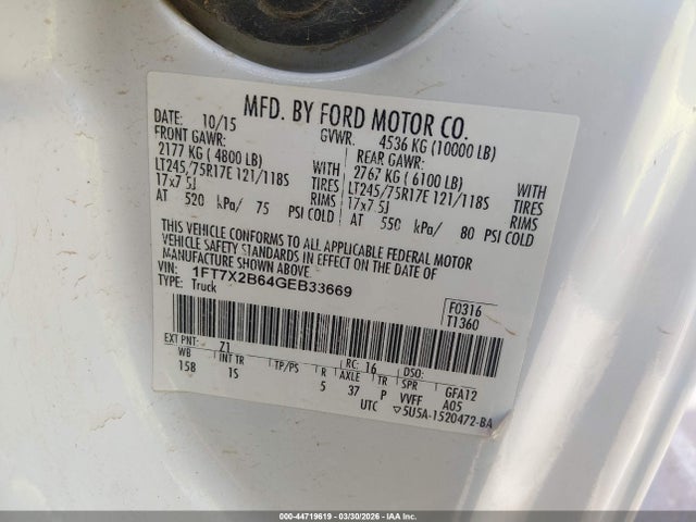 Ford F-250 Xl 2016 1FT7X2B64GEB33669 Image 9
