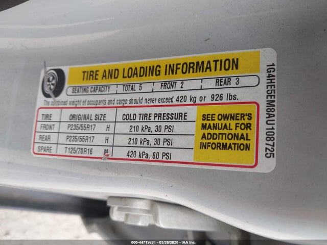 2010 BUICK LUCERNE 1G4HE5EM8AU108725 Photo 8