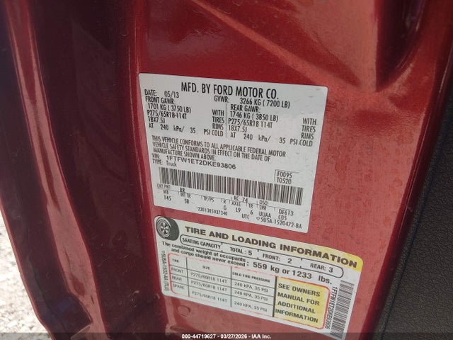 2013 FORD F-150 1FTFW1ET2DKE93806 Photo 8