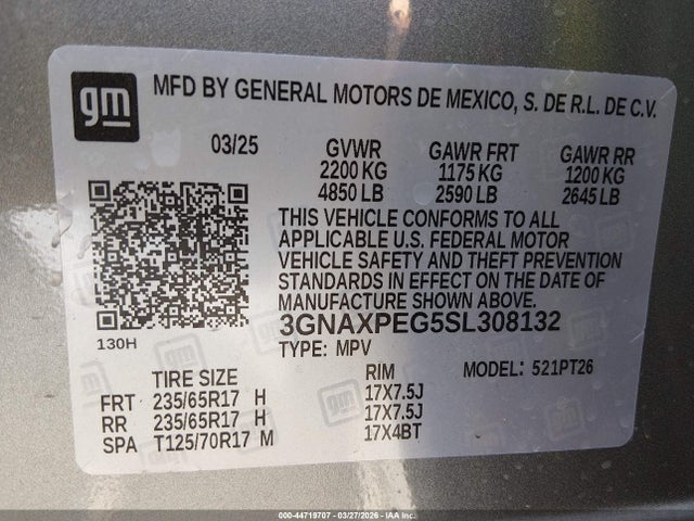 Chevrolet Equinox Awd Lt 2025 3GNAXPEG5SL308132 Image 9