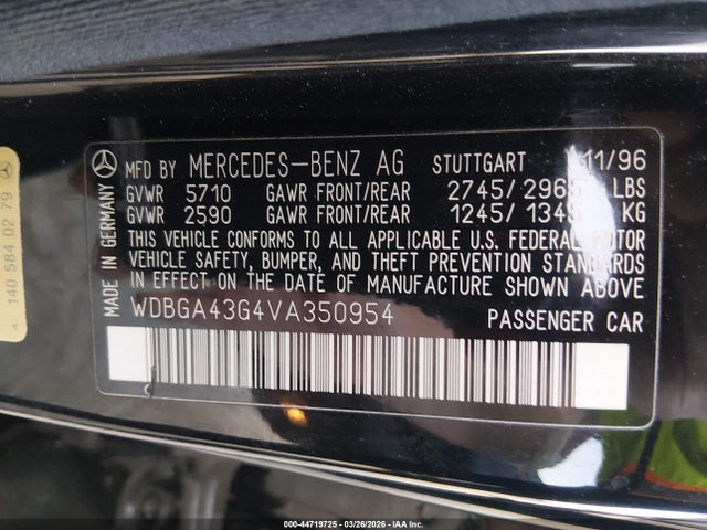Продажа на аукционе авто 1997 Mercedes-benz S 420, vin: WDBGA43G4VA350954, номер лота: 44719725