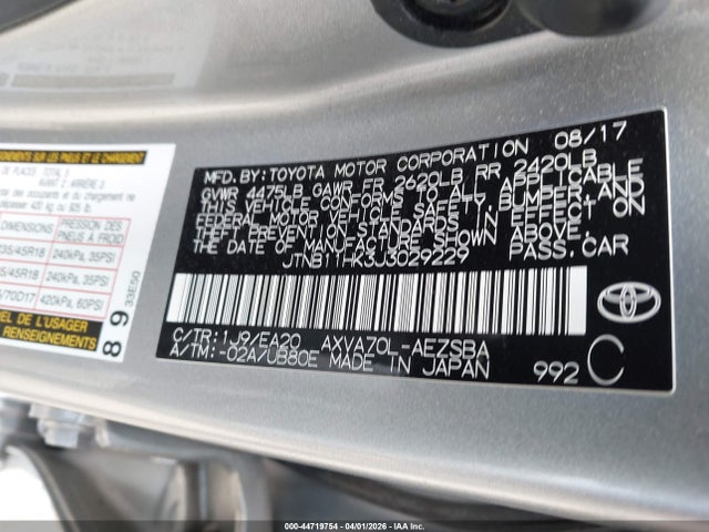Продаж на аукціоні авто 2018 Toyota Camry Se, vin: JTNB11HK3J3029229, номер лоту: 44719754