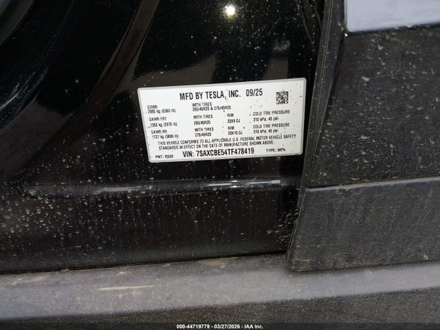 2026 Tesla Model X All-wheel Drive მანქანა იყიდება აუქციონზე, vin: 7SAXCBE54TF478419, აუქციონის ნომერი: 44719779
