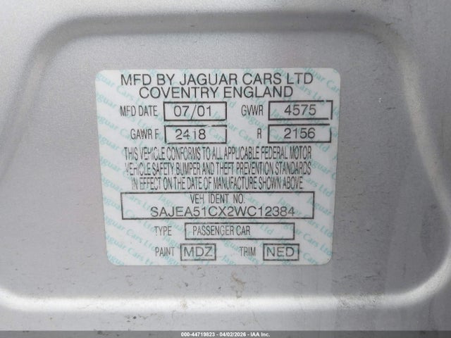 2002 JAGUAR X-TYPE SAJEA51CX2WC12384 Photo 8