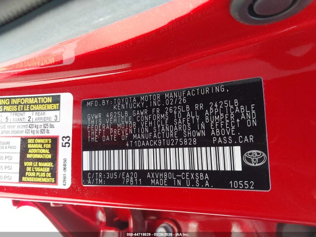 Toyota Camry Nightshade 2026 4T1DAACK9TU275828 Image 9