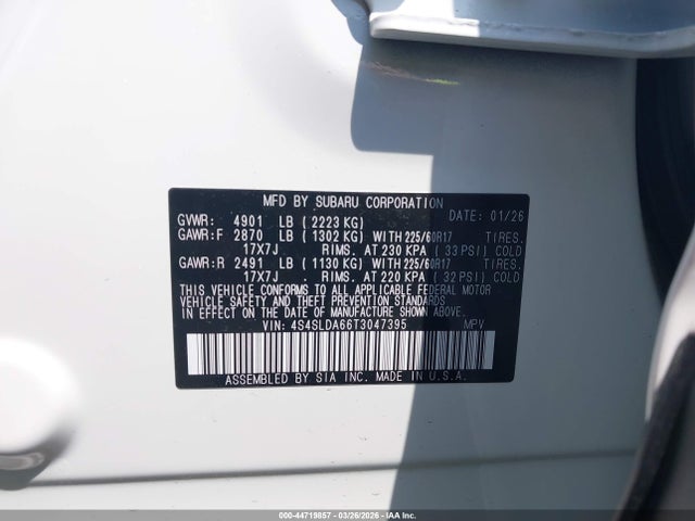 Продаж на аукціоні авто 2026 Subaru Forester, vin: 4S4SLDA66T3047395, номер лоту: 44719857
