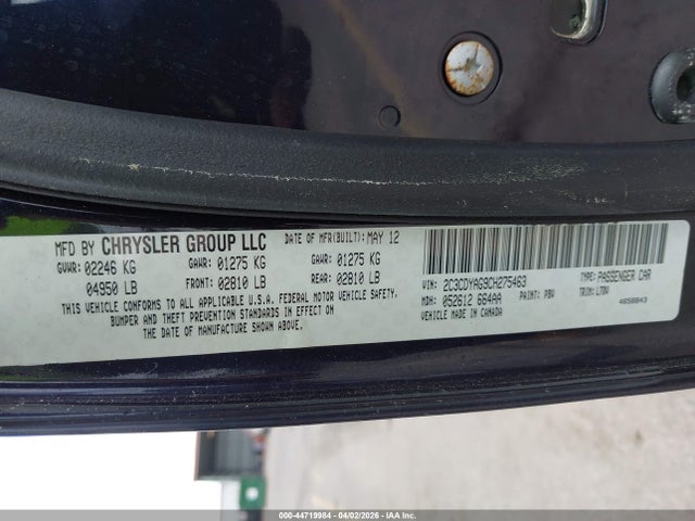 2012 Dodge Challenger Sxt მანქანა იყიდება აუქციონზე, vin: 2C3CDYAG9CH275463, აუქციონის ნომერი: 44719984
