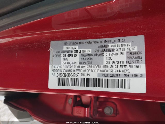 Aukcja sprzedaży 2024 Mazda Cx-30 2.5 S Select Sport, vin: 3MVDMBBM8RM647126, numer aukcji: 44720035