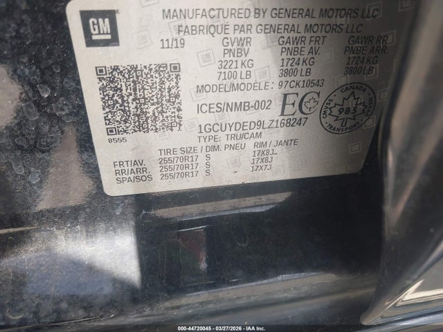 1GCUYDED9LZ168247 Chevrolet Silverado 1500 Lt