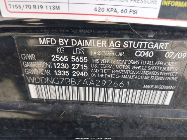 2010 MERCEDES-BENZ S 550 WDDNG7BB7AA292661 Photo 8