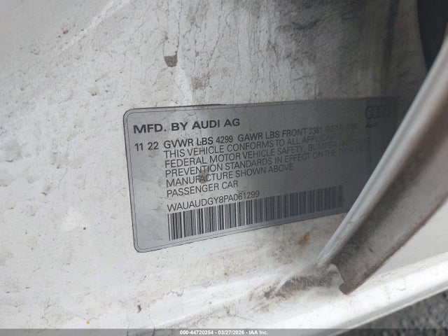 WAUAUDGY8PA061299 Audi A3 Premium 40 Tfsi Front-wheel Drive S Tronic