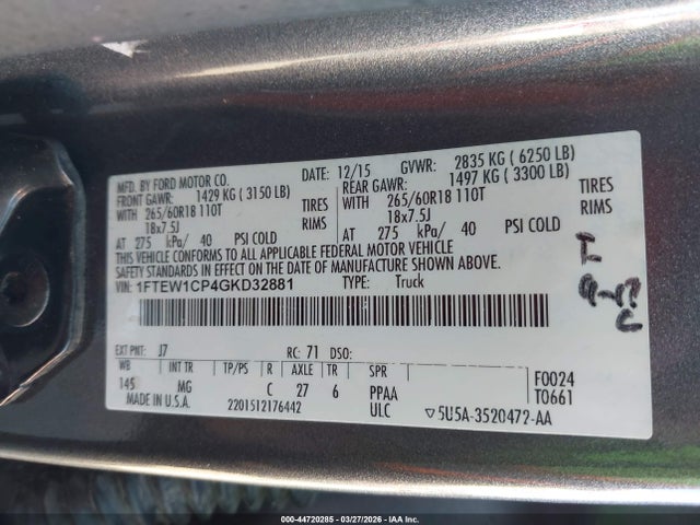 Ford F-150 Xlt 2016 1FTEW1CP4GKD32881 Image 9