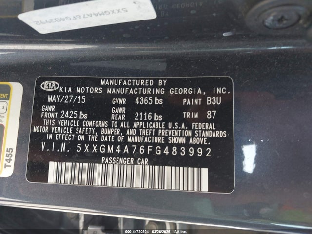 KIA Optima Lx 2015 5XXGM4A76FG483992 Image 9